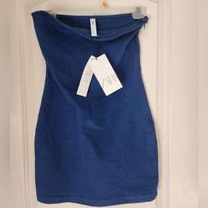 Zara Strapless Dress in Deep Blue